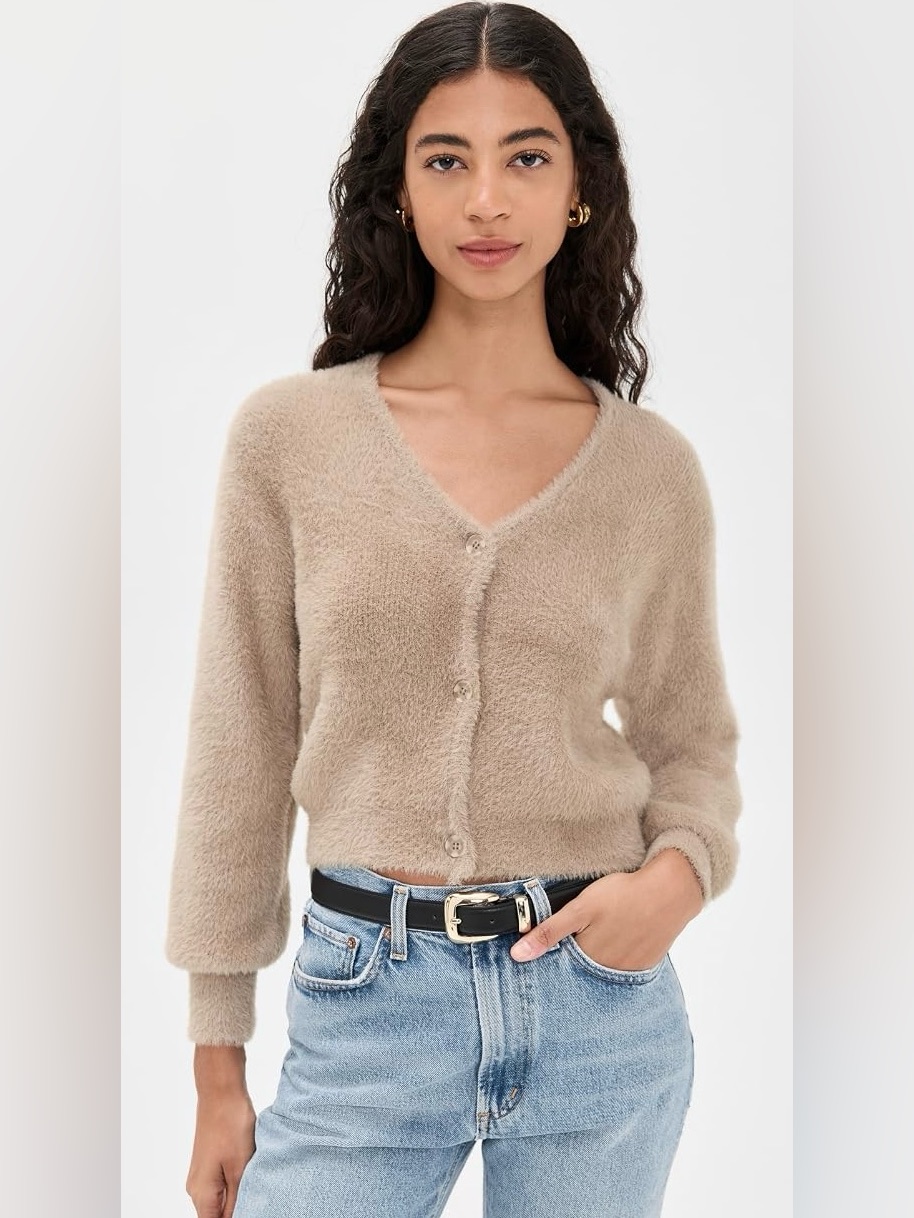 Z Supply Fluffy Knit Cardigan In Moonlight